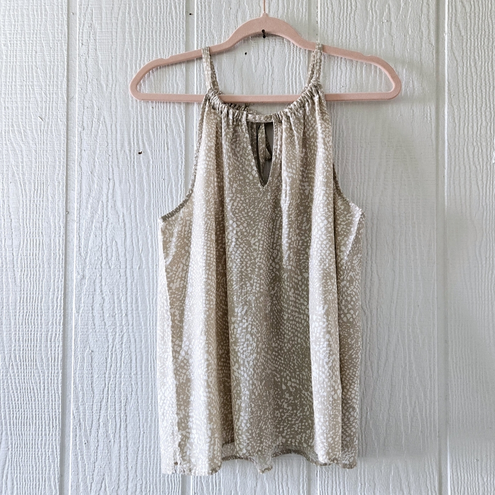 GAP Spotted Drawstring Camisole Tank Top New with Tags Tan Large